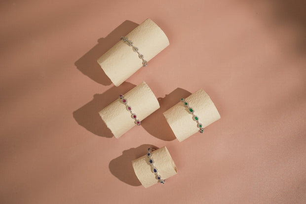 MULTI SHAPE HALO TENNIS BRACELET
