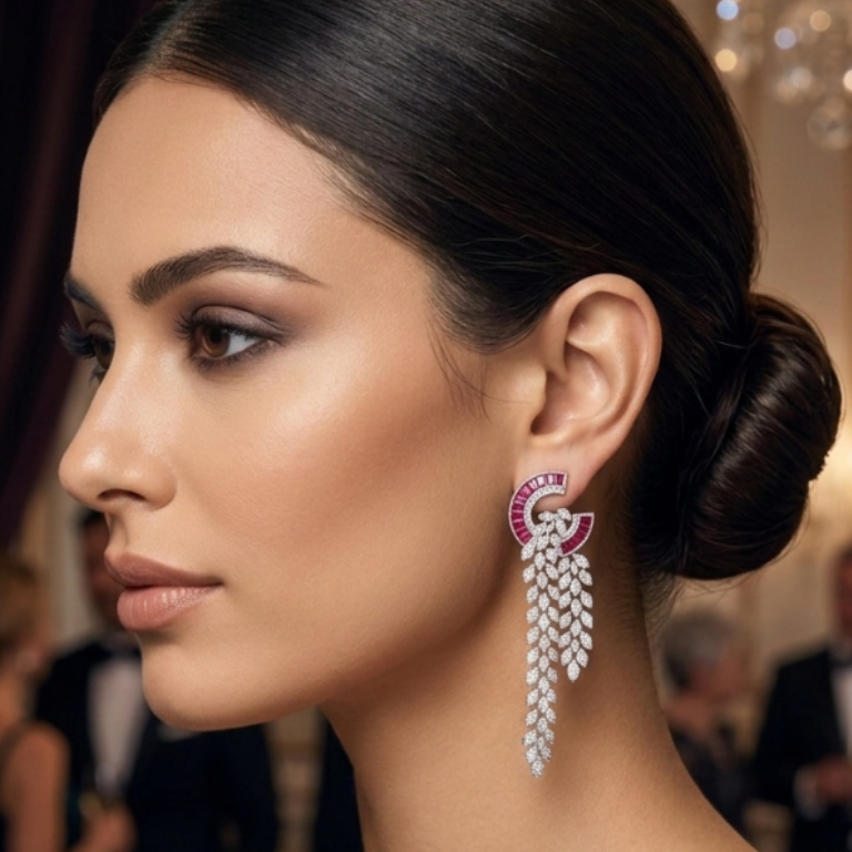 DIAMOND CASCADING WATERFALL EARRING