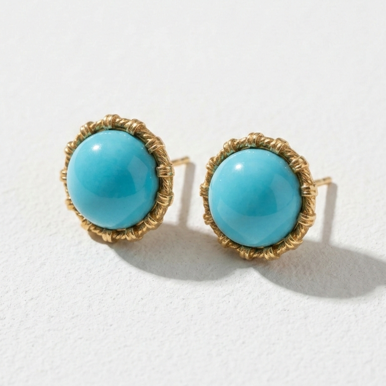 TURQUOISE PEARL STUD