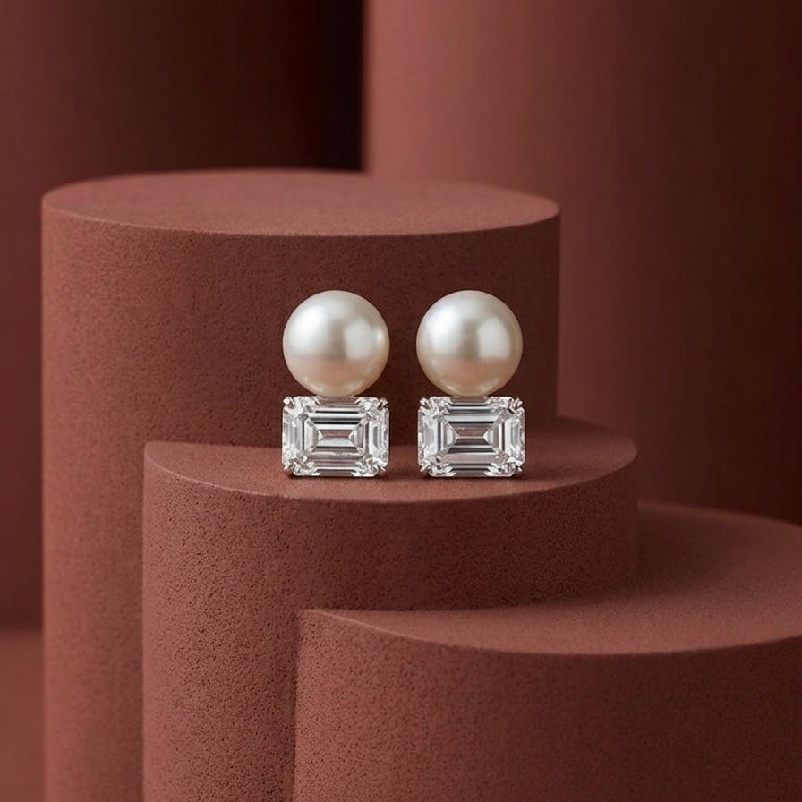 PEARL EMERALD DROP EARRING