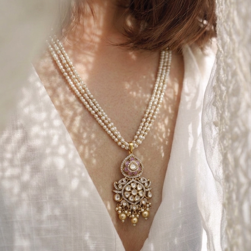 PEARL MEHER PENDANT SET