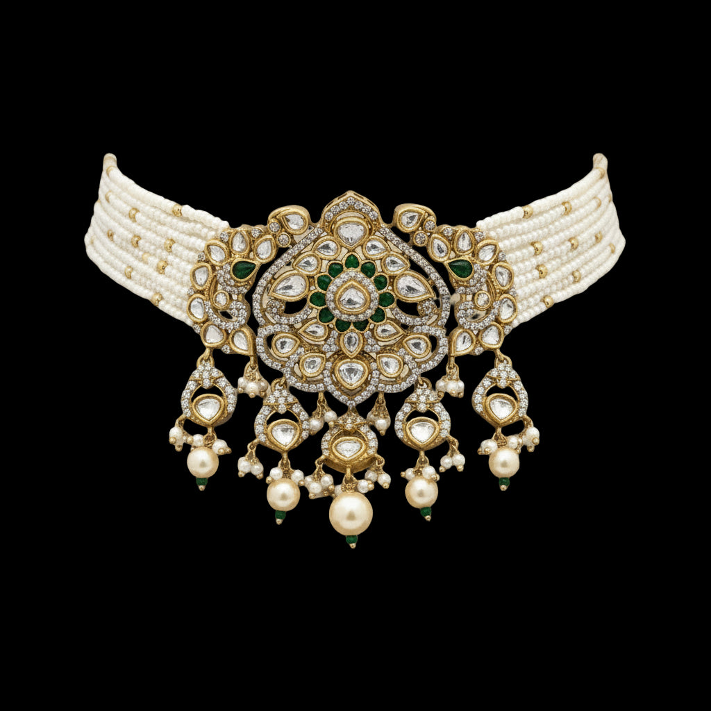 EMERALD MINI MOTI CHOKER