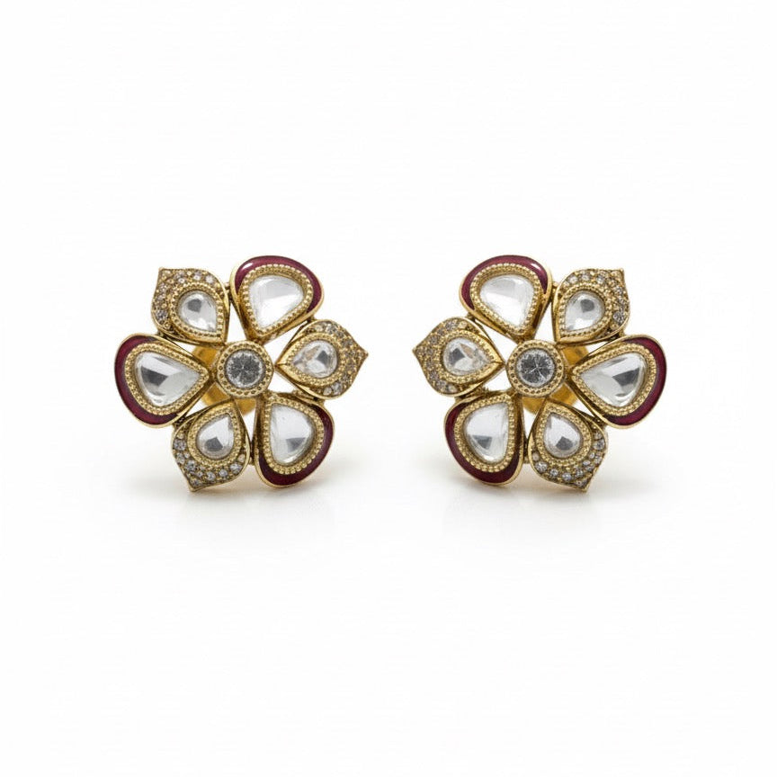 NINA KUNDAN FLORETTE STUDS