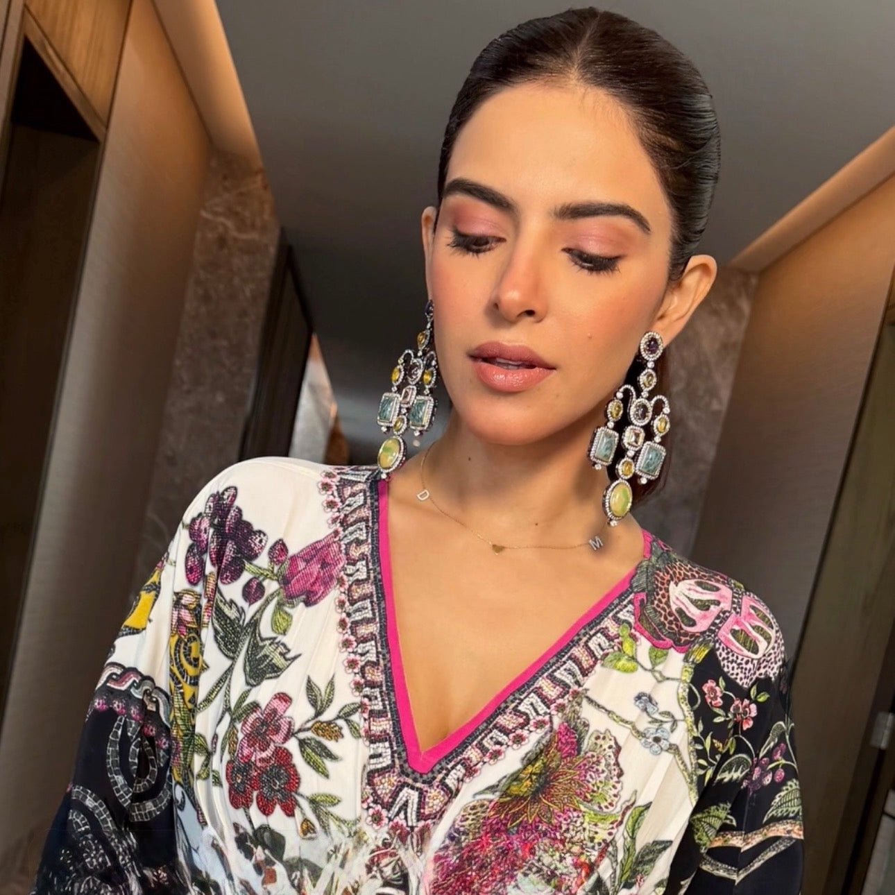 MULTI COLOUR STATEMENT DANGLERS IN GREEN