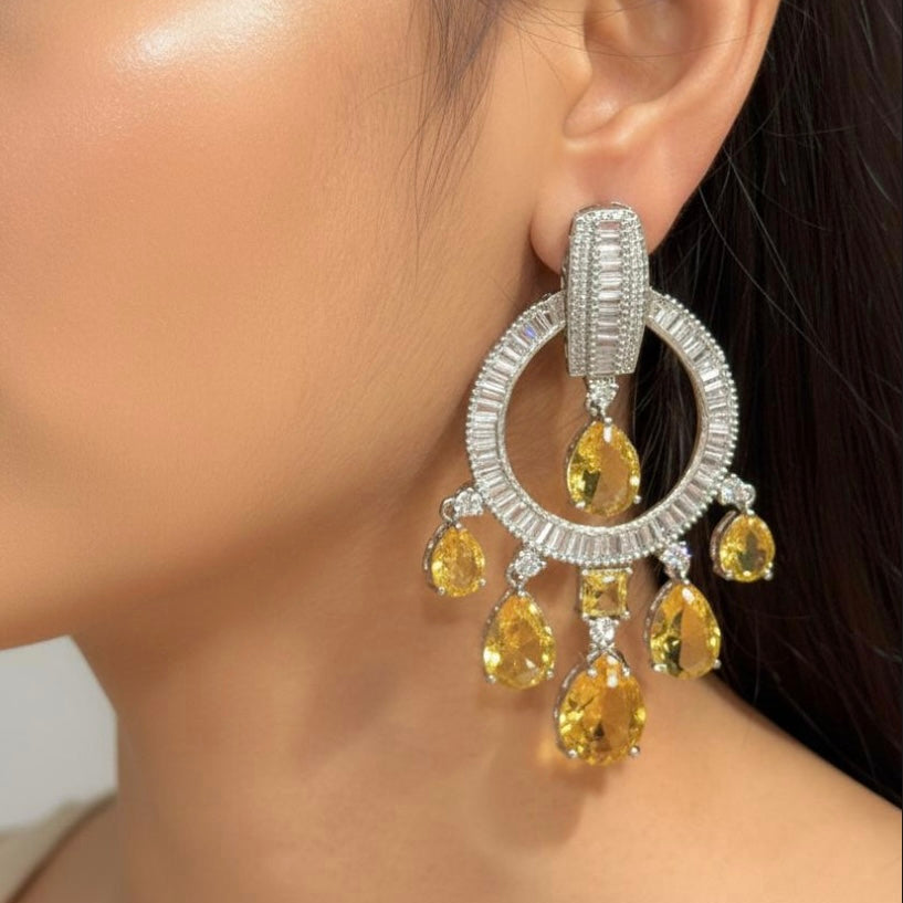 CITRINE CHANDELIER EARRING