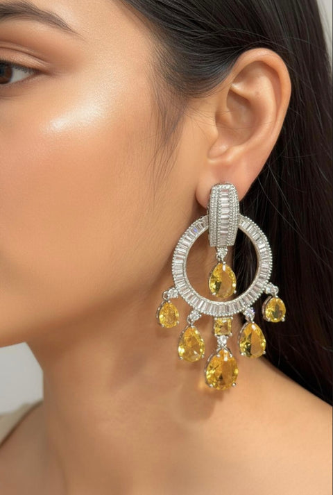 CITRINE CHANDELIER EARRING