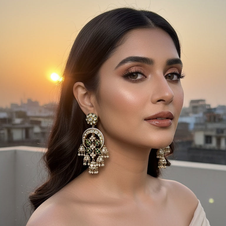 EMERALD CHAND JHUMKIS