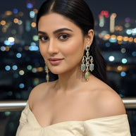 MULTI COLOUR STATEMENT DANGLERS IN GREEN