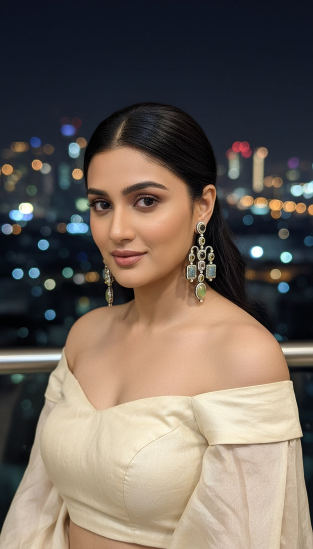 MULTI COLOUR STATEMENT DANGLERS IN GREEN