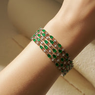 EMERALD PEAR STACK TENNIS BRACELET