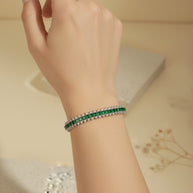 EMERALD PRINCESS CUT TENNIS BRACELET