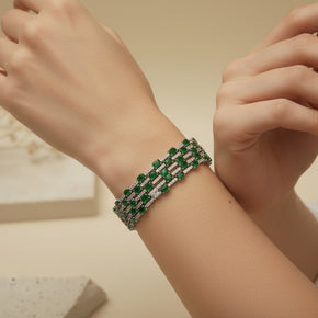EMERALD 4 LINE TENNIS BRACELET