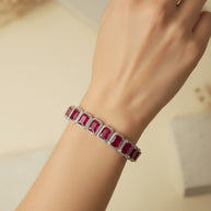 RUBY HALO TENNIS BRACELET