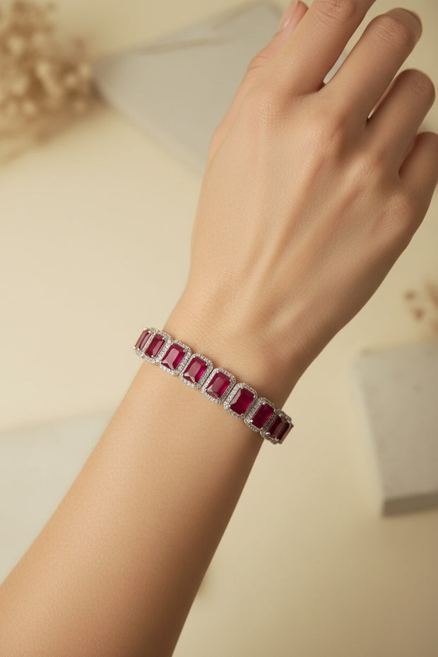 RUBY HALO TENNIS BRACELET