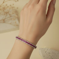 RUBY PRINCESS CUT TENNIS BRACELET