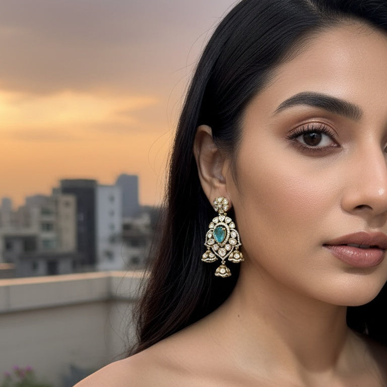 EMERALD VICTORIAN JHUMKIS