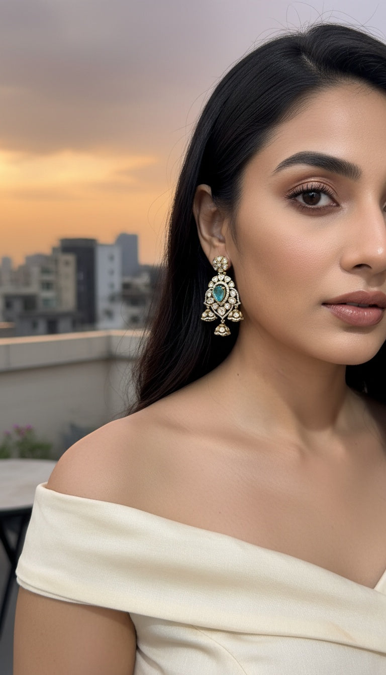 EMERALD VICTORIAN JHUMKIS