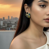 MULTI COLOURED FLORETTE- GREEN