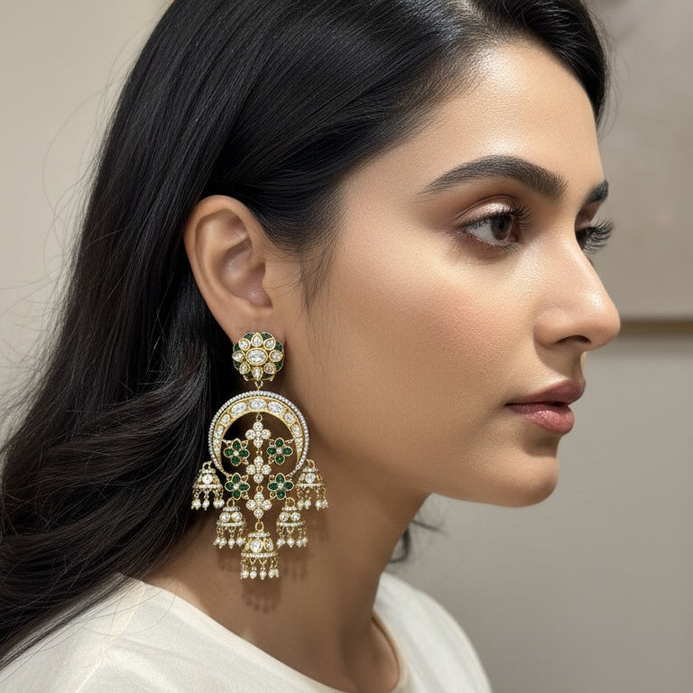 EMERALD CHAND JHUMKIS