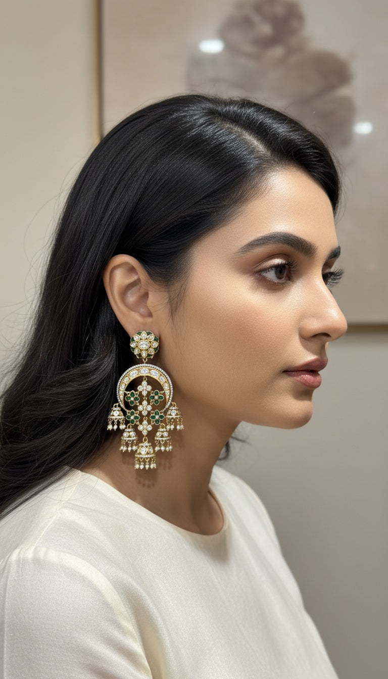 EMERALD CHAND JHUMKIS