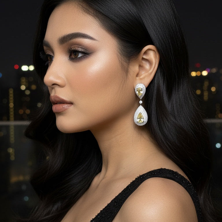 CITRINE DROPLET EARRING