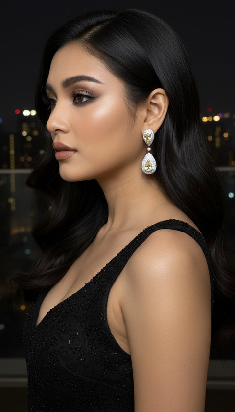CITRINE DROPLET EARRING