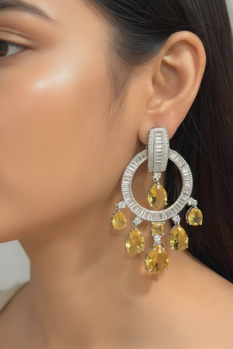 CITRINE CHANDELIER EARRING