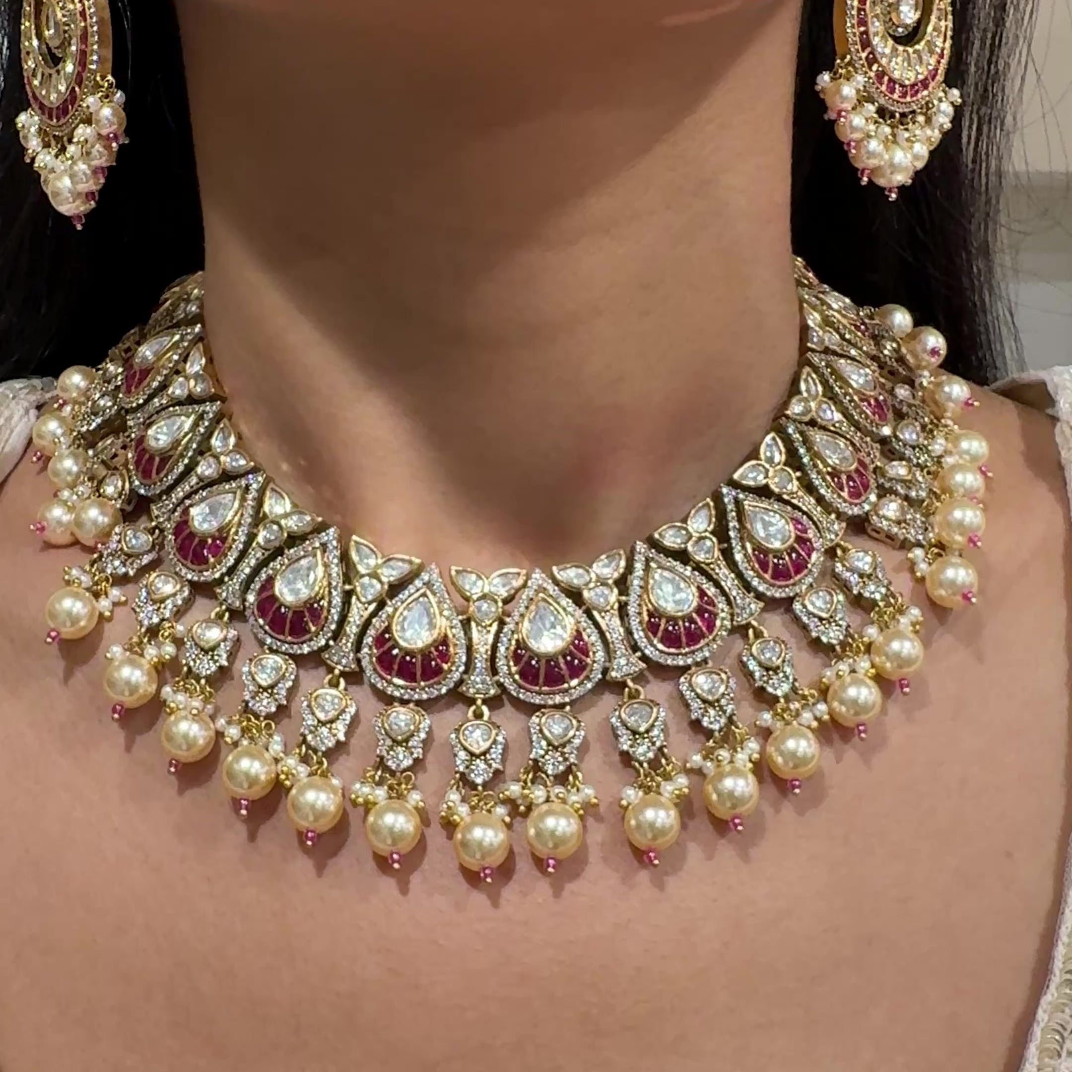 RUBY KUNDAN NECKLACE SET