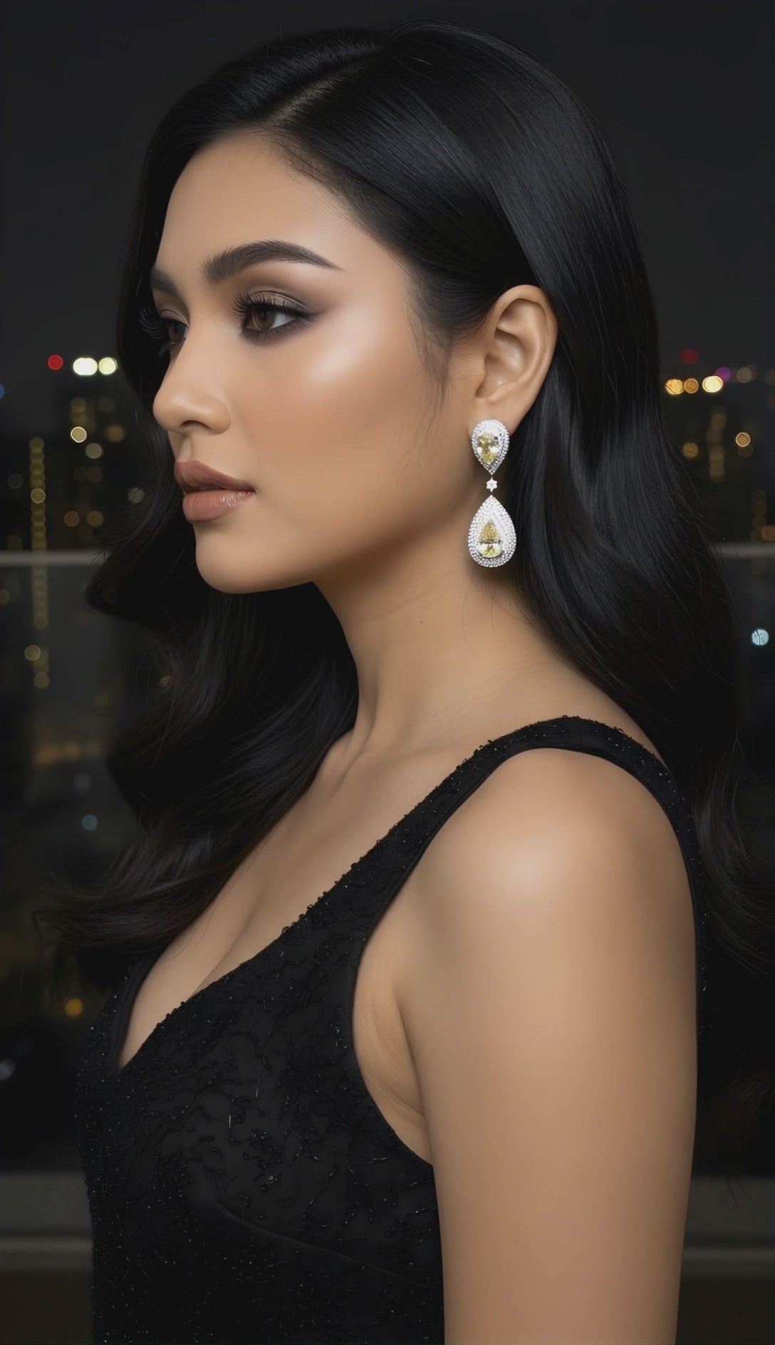 CITRINE DROPLET EARRING